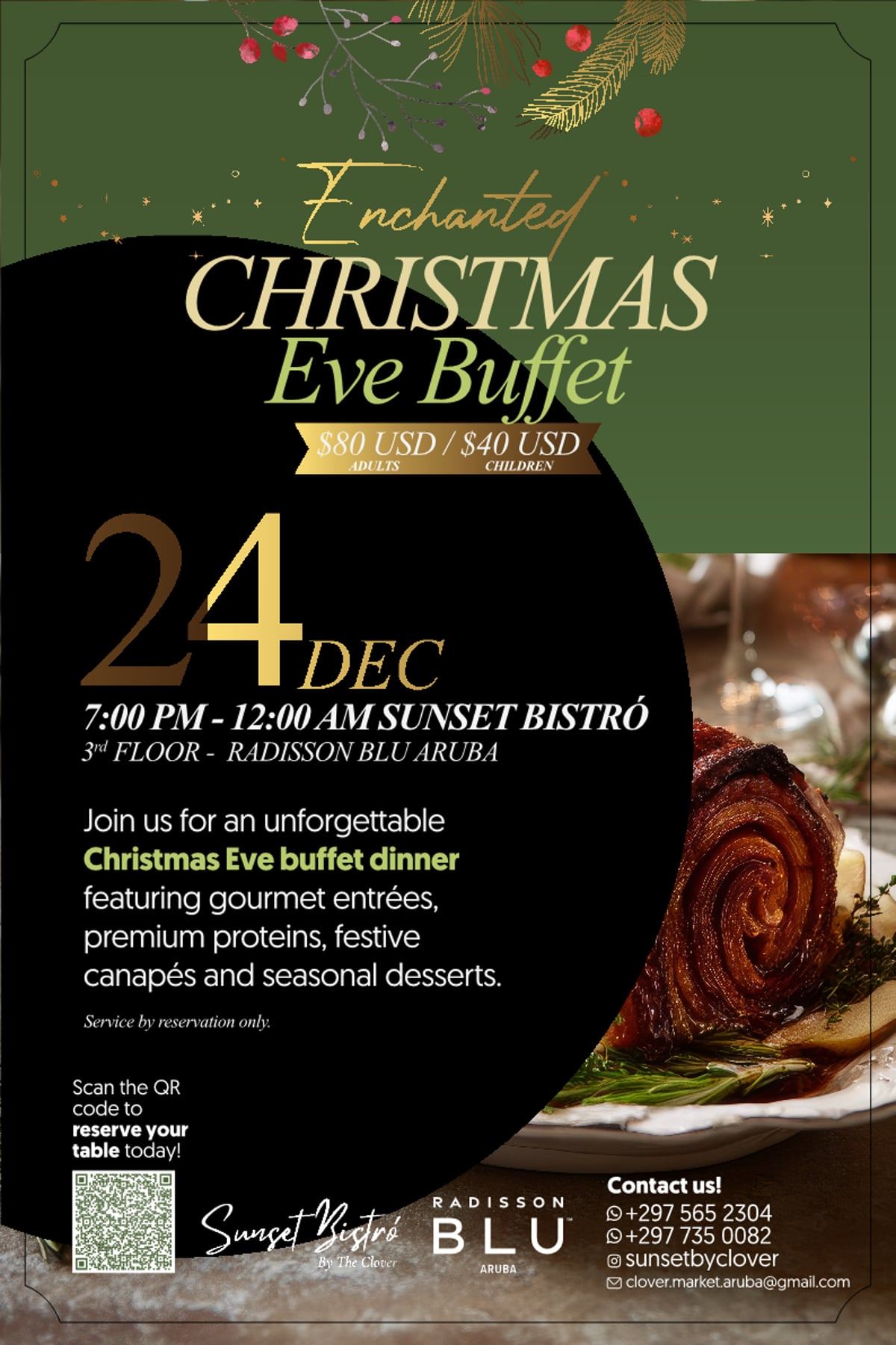 Enchanted Christmas Eve Dinner Buffet at Radisson Blu – Radisson Blu Aruba